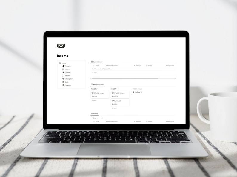 Budget tracker notion template