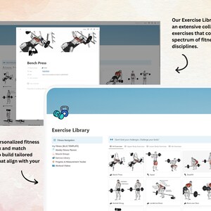 Fitness Notion Template Workout Tracker Template Weight Loss - Etsy