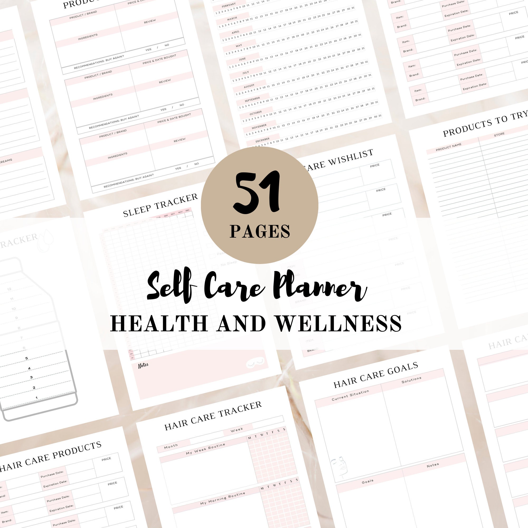 PLR Self Care Planner, Canva Template, Health PLR Planner, Editable ...