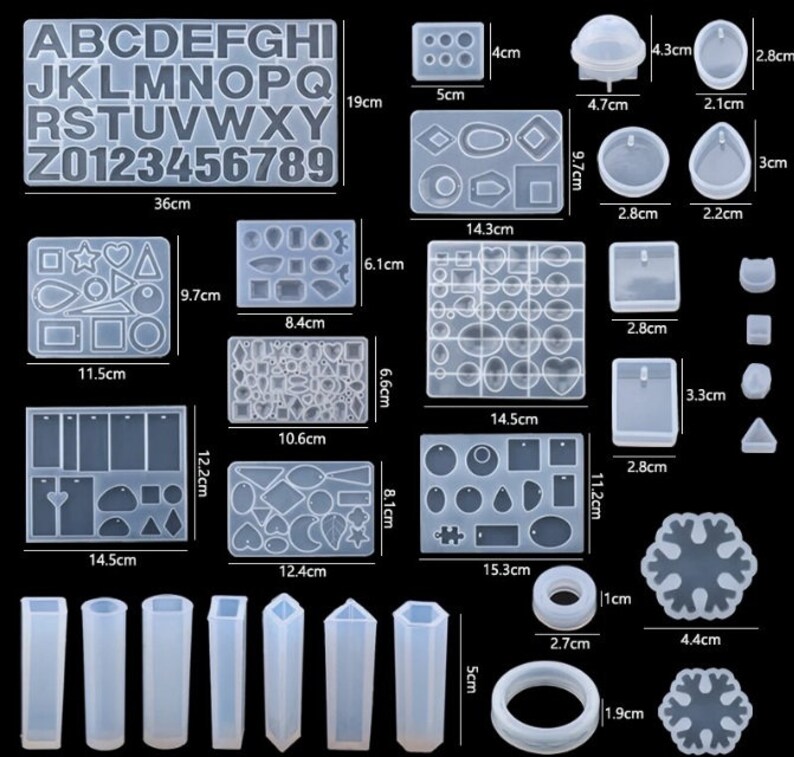 Mega Resin Kit Molds for Beginners Silicone Mold Set Casting Etsy