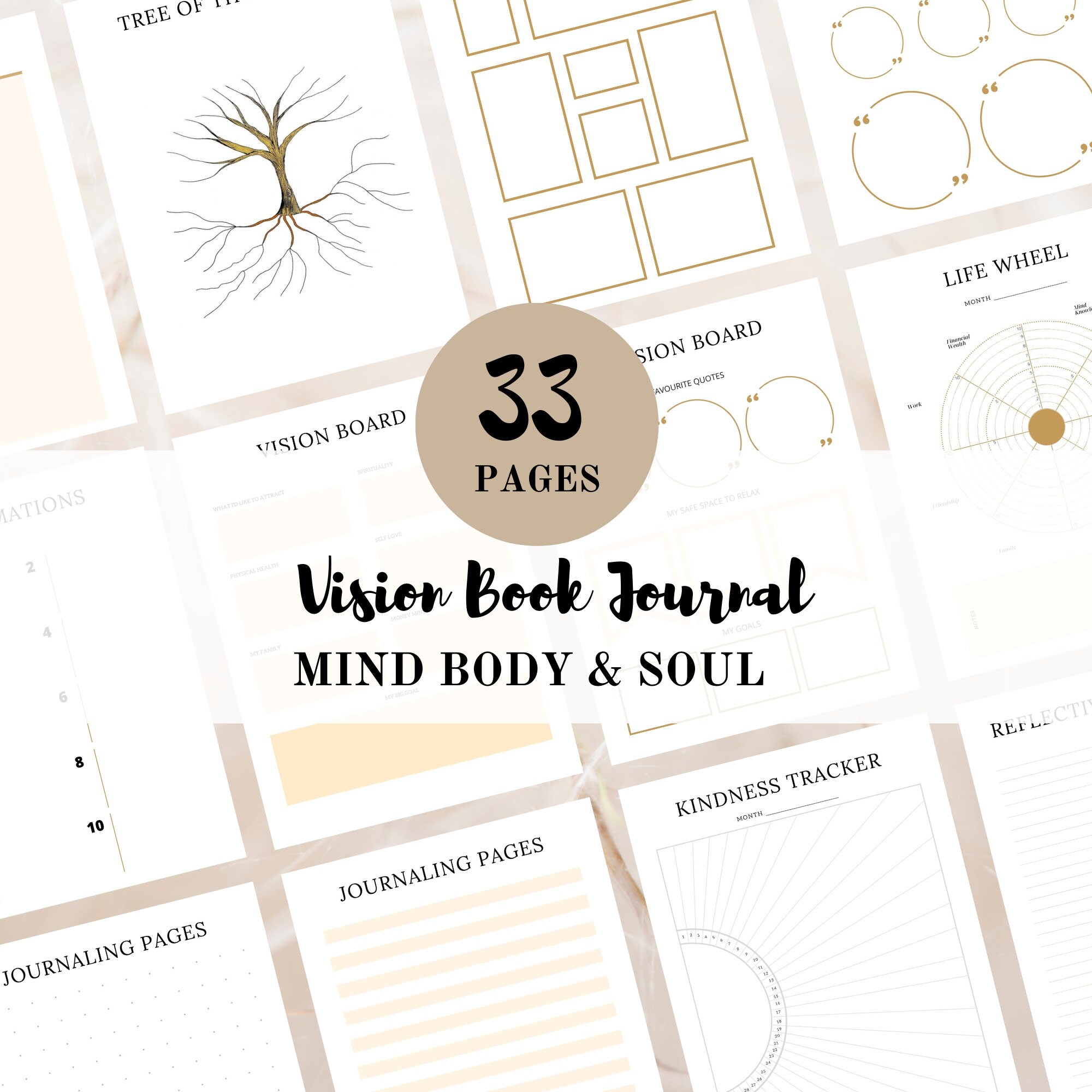 PLR Vision Book Journal, Canva Template, Self Care PLR Planner ...