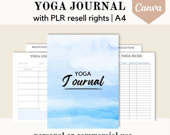 PLR Yoga Journal Canva Template: Wellness Planner (Commercial and Personal Use)