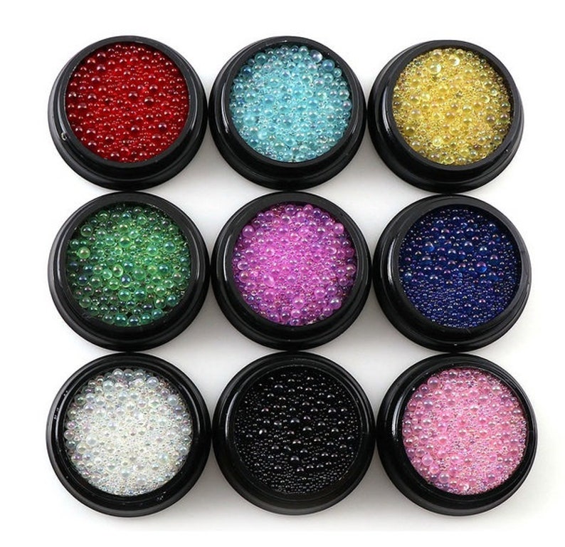 resin supplies Hot pink Bubble beads nail decorations resin charm embellishments resin fillers nail art decals pink beads tiny beads