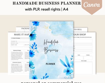 PLR Handmade business planner, Canva template, PLR workbook, planner editable canva template, done for you, commercial use resell rights