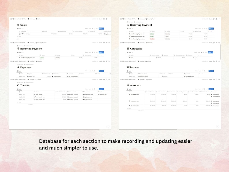 Ultimate financial planner notion template