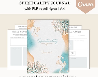 PLR Spirituality awakening journal, Canva template, PLR planner, editable canva template, done for you journal, commercial use resell rights