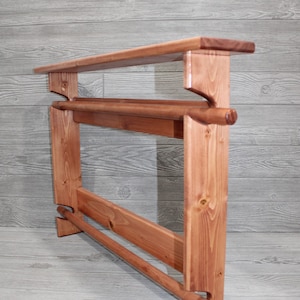 Solid Wood Quilt or Tapestry Hanger Amish Quilt Rack With Shelf Wall Mounted Quilt Rack Shelf Blanket Rug Display Rack With Shelf Etsy