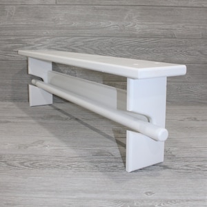 White Quilt Rack – Single White Quilt Rack - Wood White Quilt Rack - Wooden Quilt Rack - Quilt Rack with Shelf - Quilt Holder