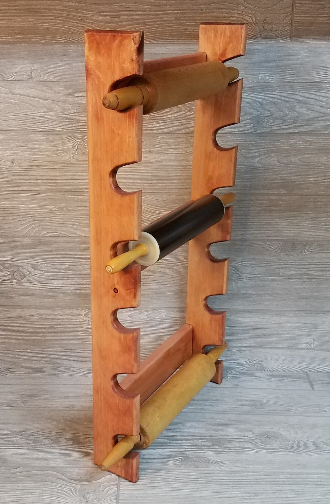 Rolling Pin Rack With Six Slots Multiple Rolling Pin Rack Etsy