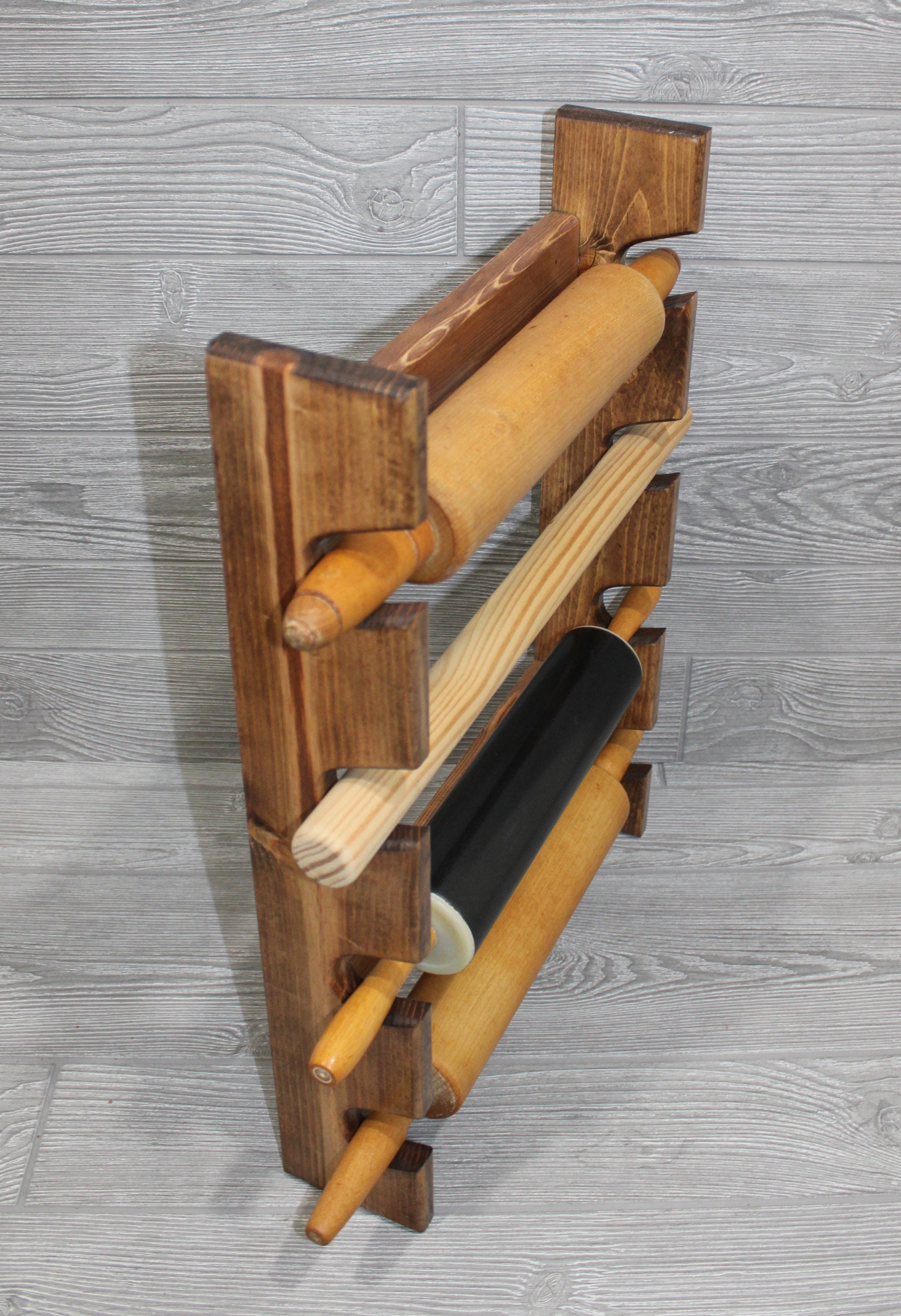 Rolling Pin Rack with Four Slots Provincial Four Pin Rack Etsy