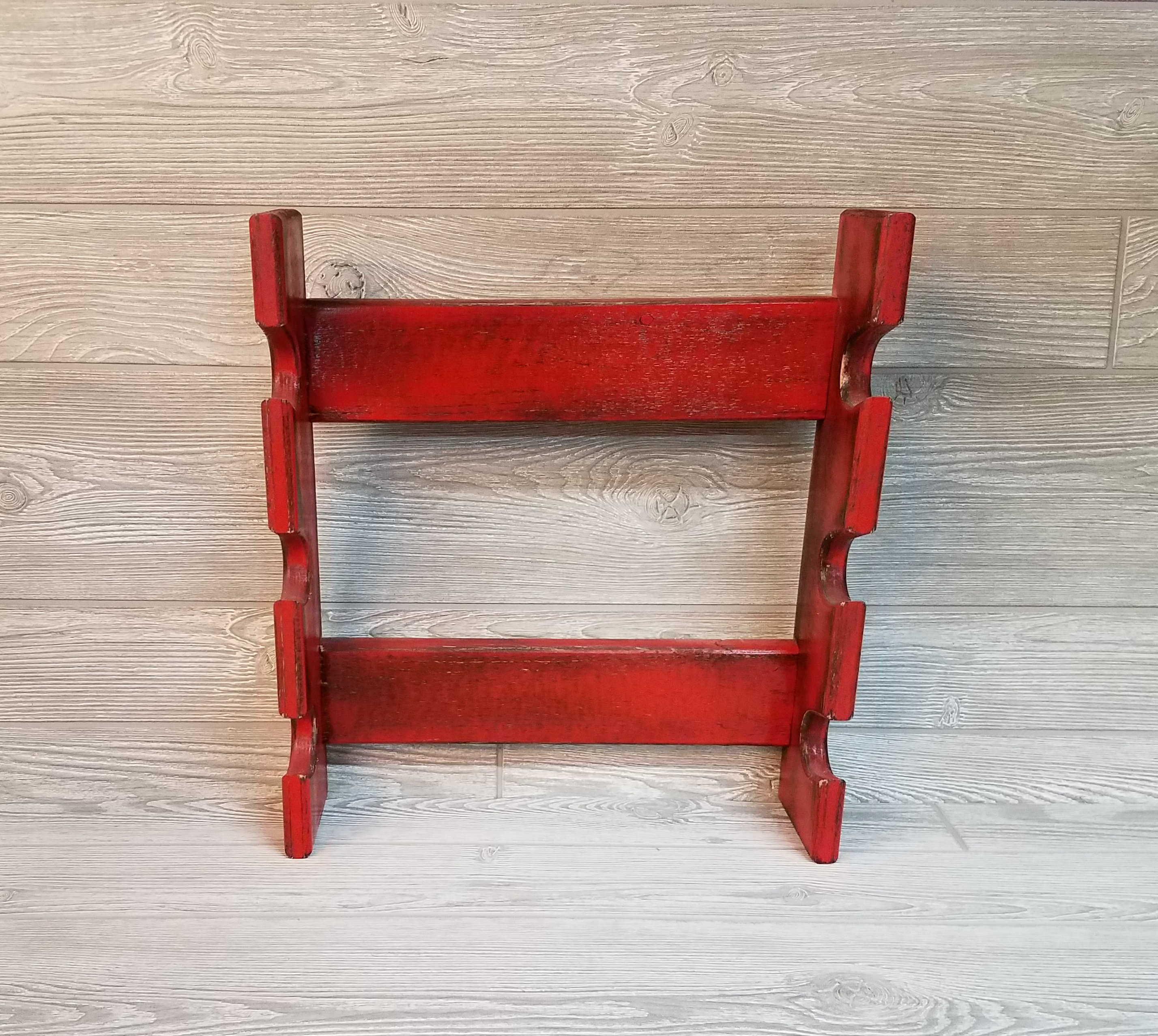 Antique Red Rolling Pin Rack With Three Slots Red Rolling - Etsy