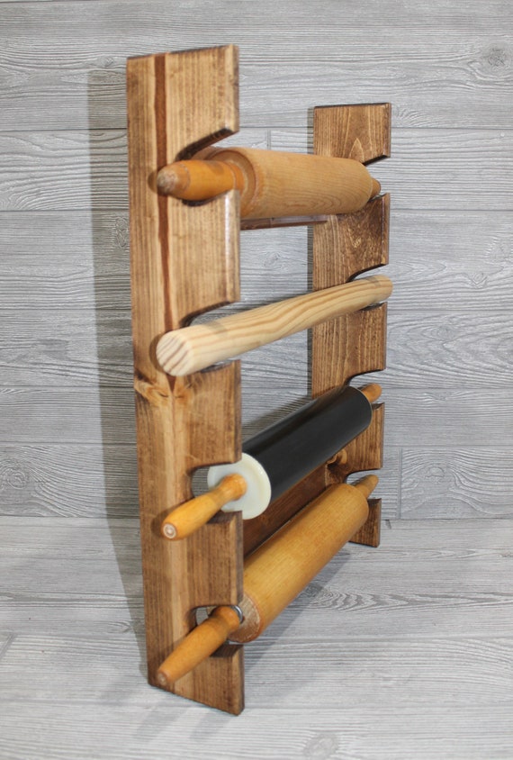 Rolling Pin Rack With Three Slots Multiple Rolling Pin Rack Rolling Pin  Holder Rolling Pin Storage 3 Rolling Pin Rack 