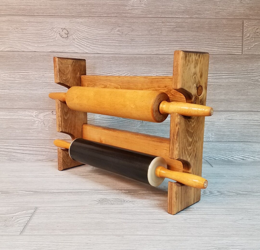 Rolling Pin Rack With Three Slots Multiple Rolling Pin Rack Rolling Pin  Holder Rolling Pin Storage Rolling Pin Rack for 3 Pins 