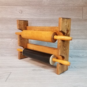 Rolling Pin Rack with Two Slots - Multiple Rolling Pin Rack - Rolling Pin Holder - Rolling Pin Storage - Rolling Pin Rack for 2