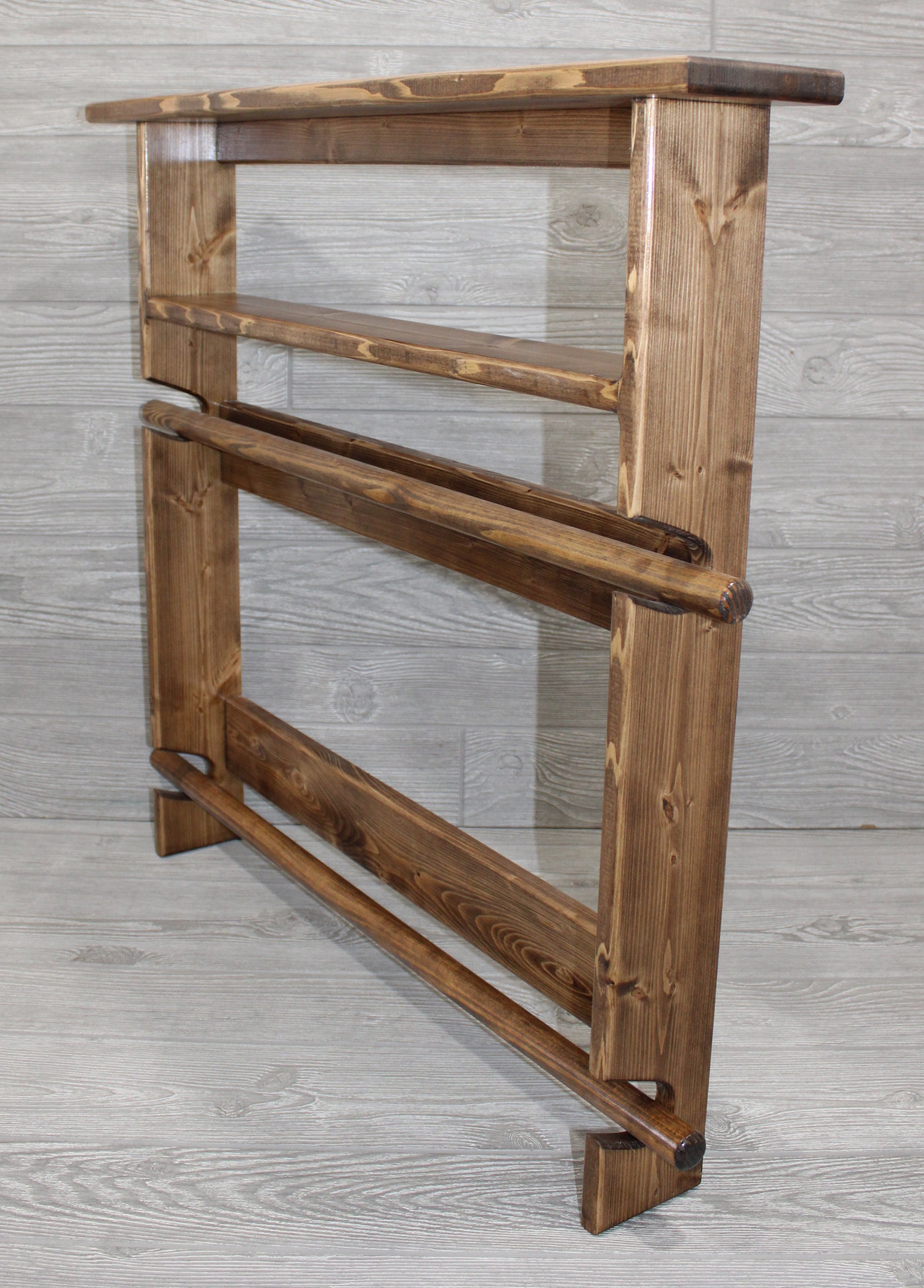 Wall mounted quilt rack with shelf sale
