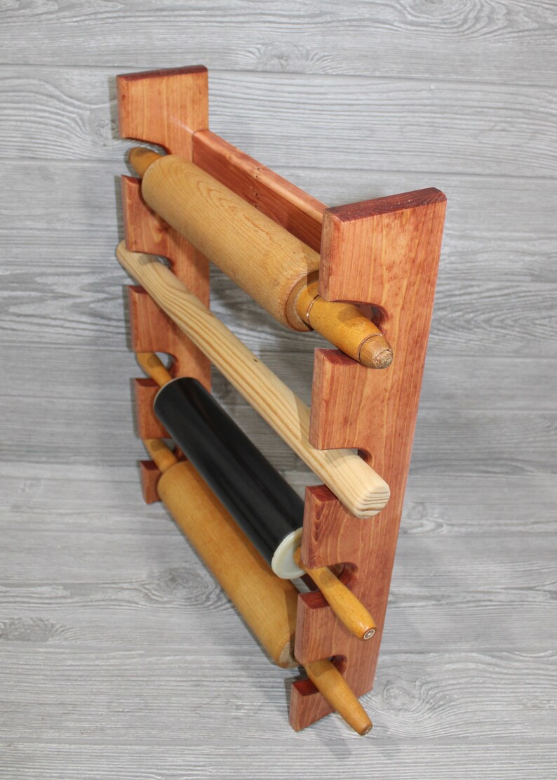 Rolling Pin Rack With Four Slots - Red Chestnut Four Pin Rack ...