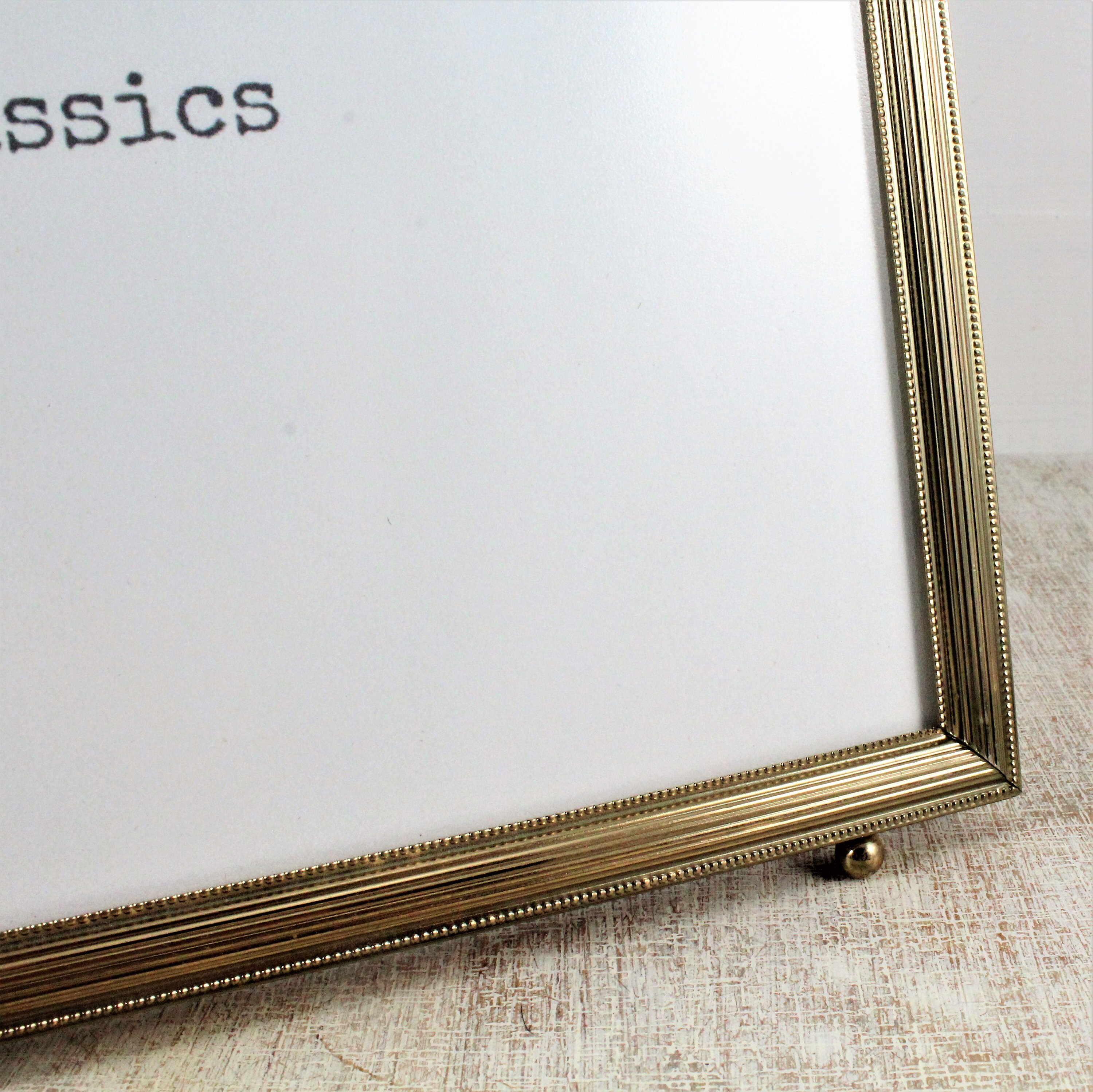 3 Gold Tone Metal Photo Frames Free Standing Gold Color Etsy