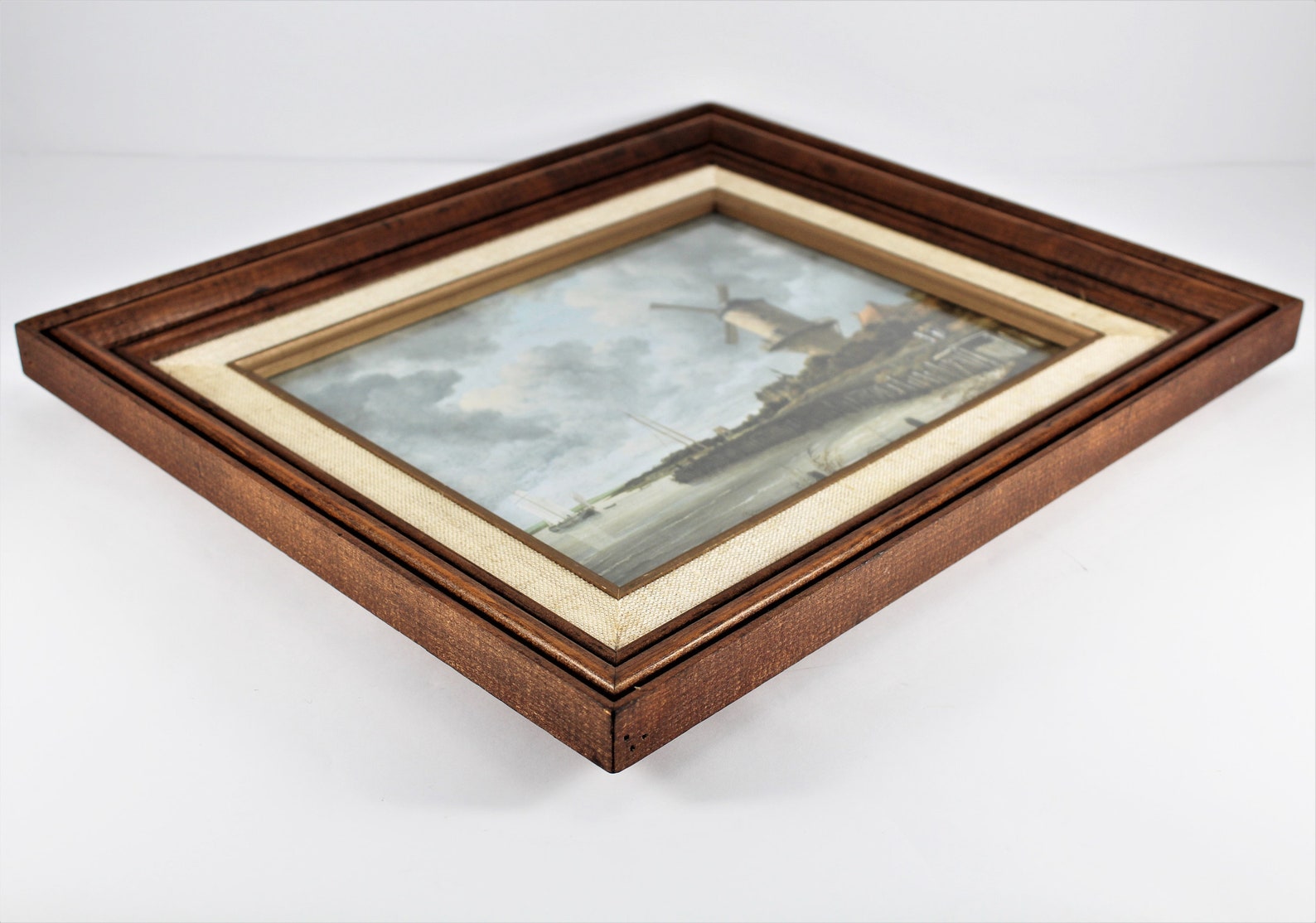 Framed Vintage Art Print Oil Painting Frame with Linen Liner Etsy