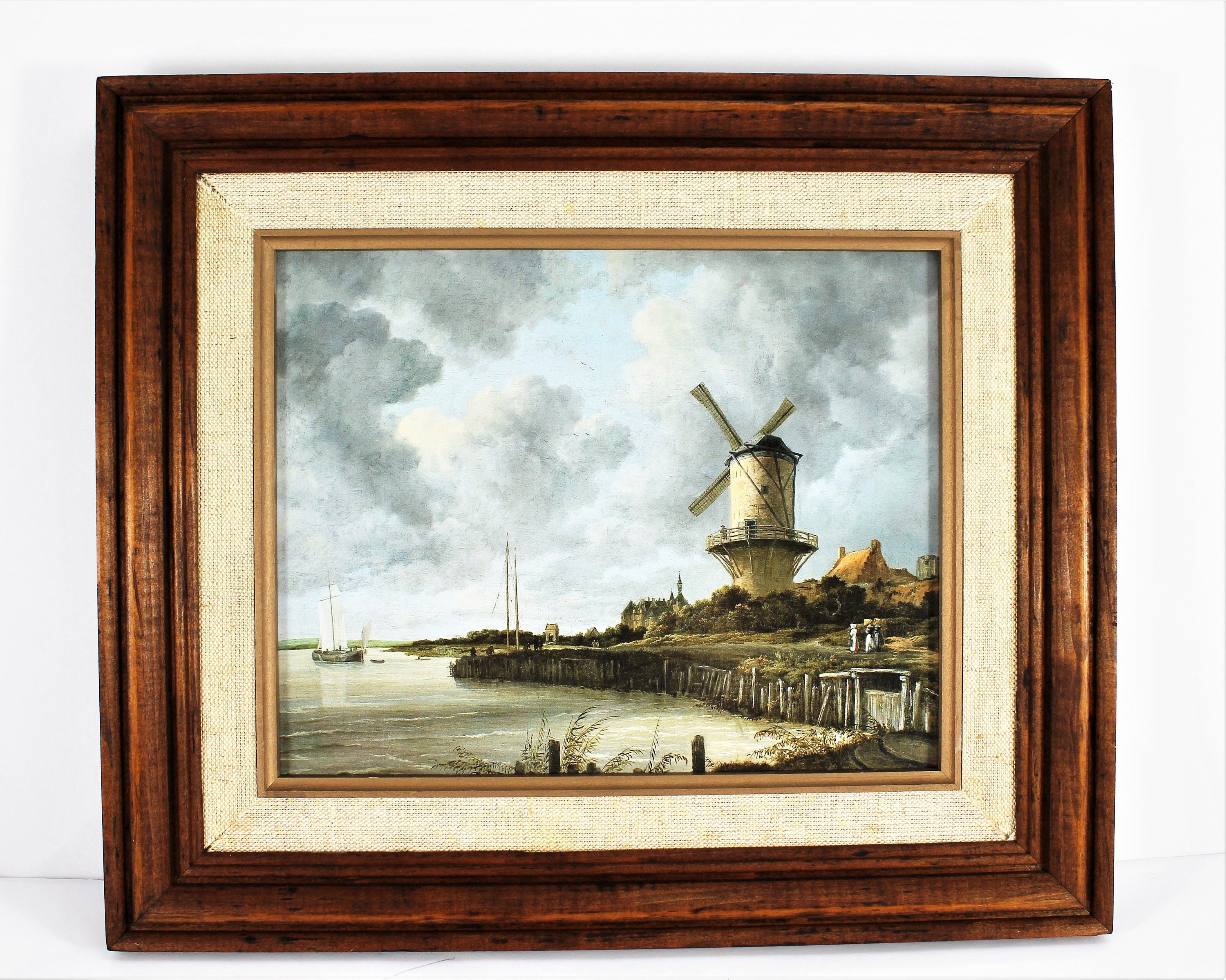 Framed Vintage Art Print Oil Painting Frame with Linen Liner Etsy