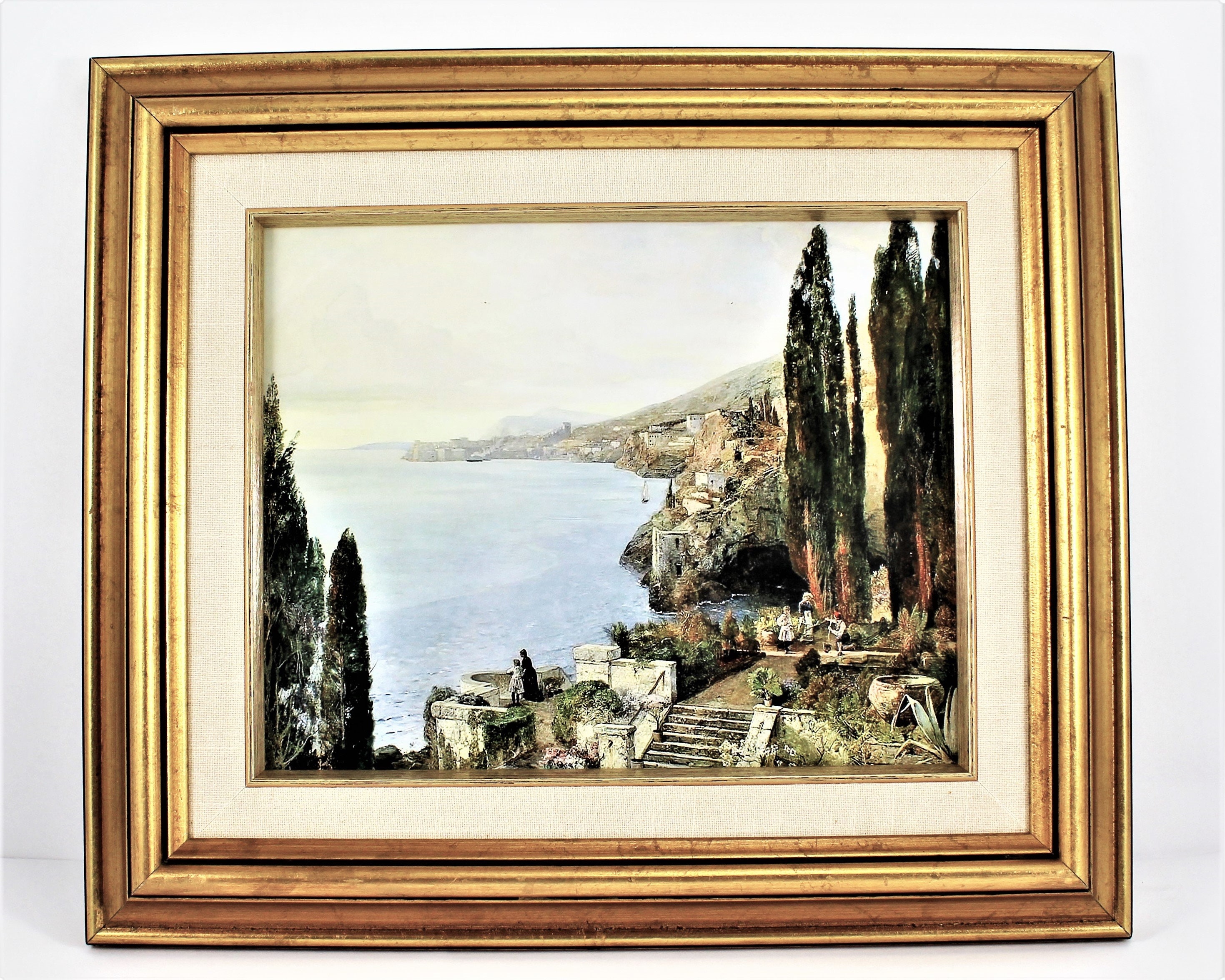 Framed Vintage Art Print Oil Painting Frame with Linen Liner Etsy