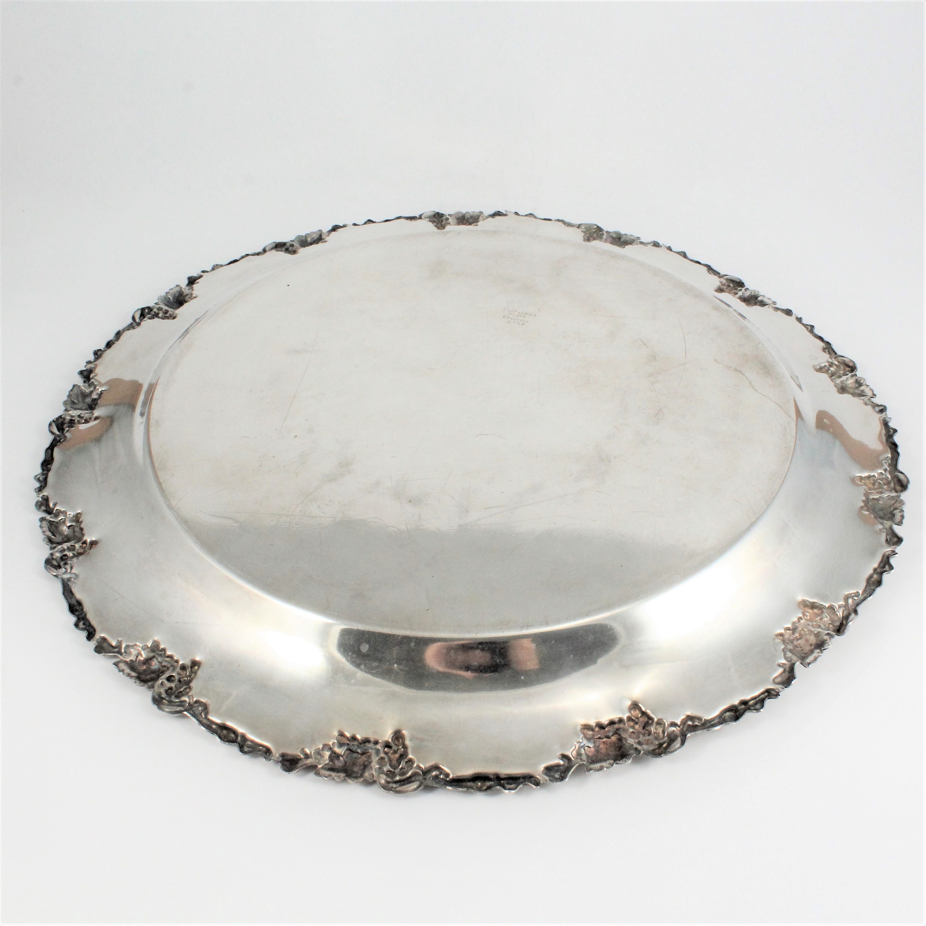 Round Silver Tray 15 Inch Cake Server Wedding Cake Silver Etsy