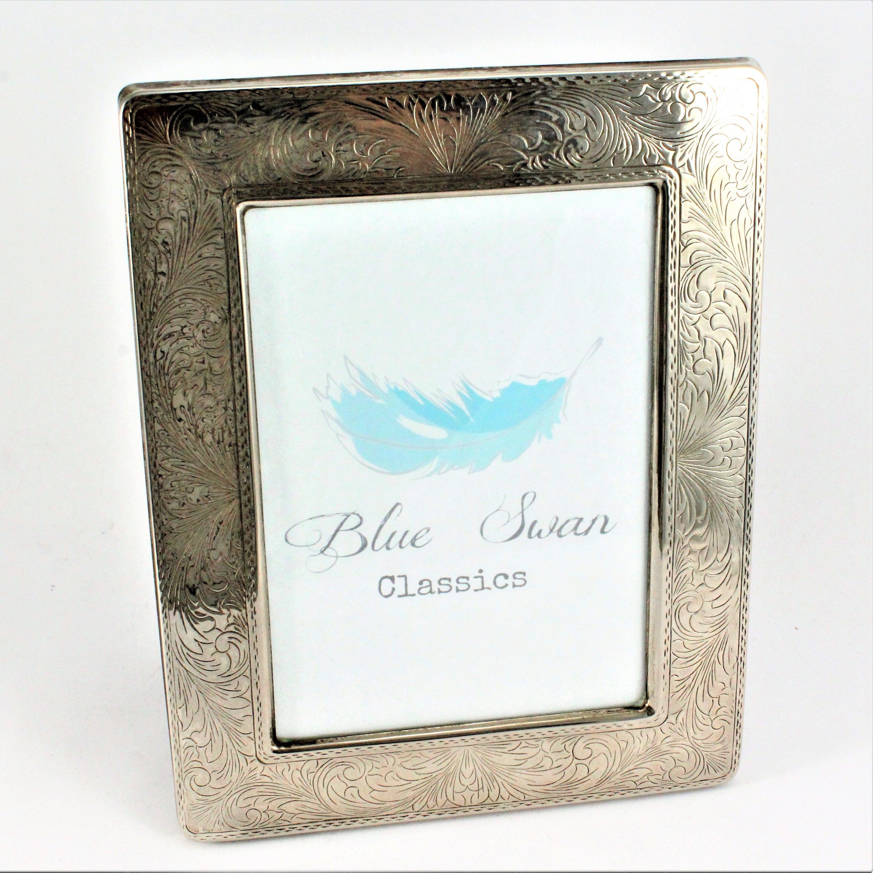 Silver Plated Photo Frame 9 x 7 Inch Etched Silver and Black Etsy