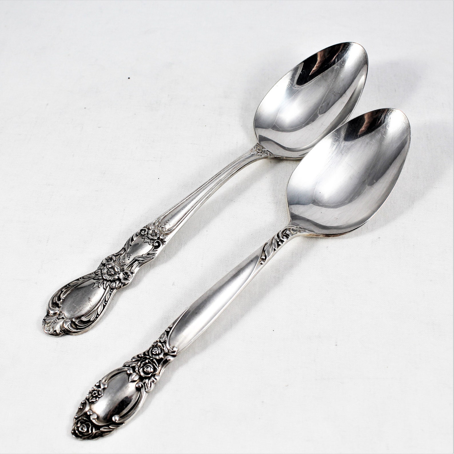 Silver Plated Serving Set 12 Ornate Vintage Serving Spoons Etsy