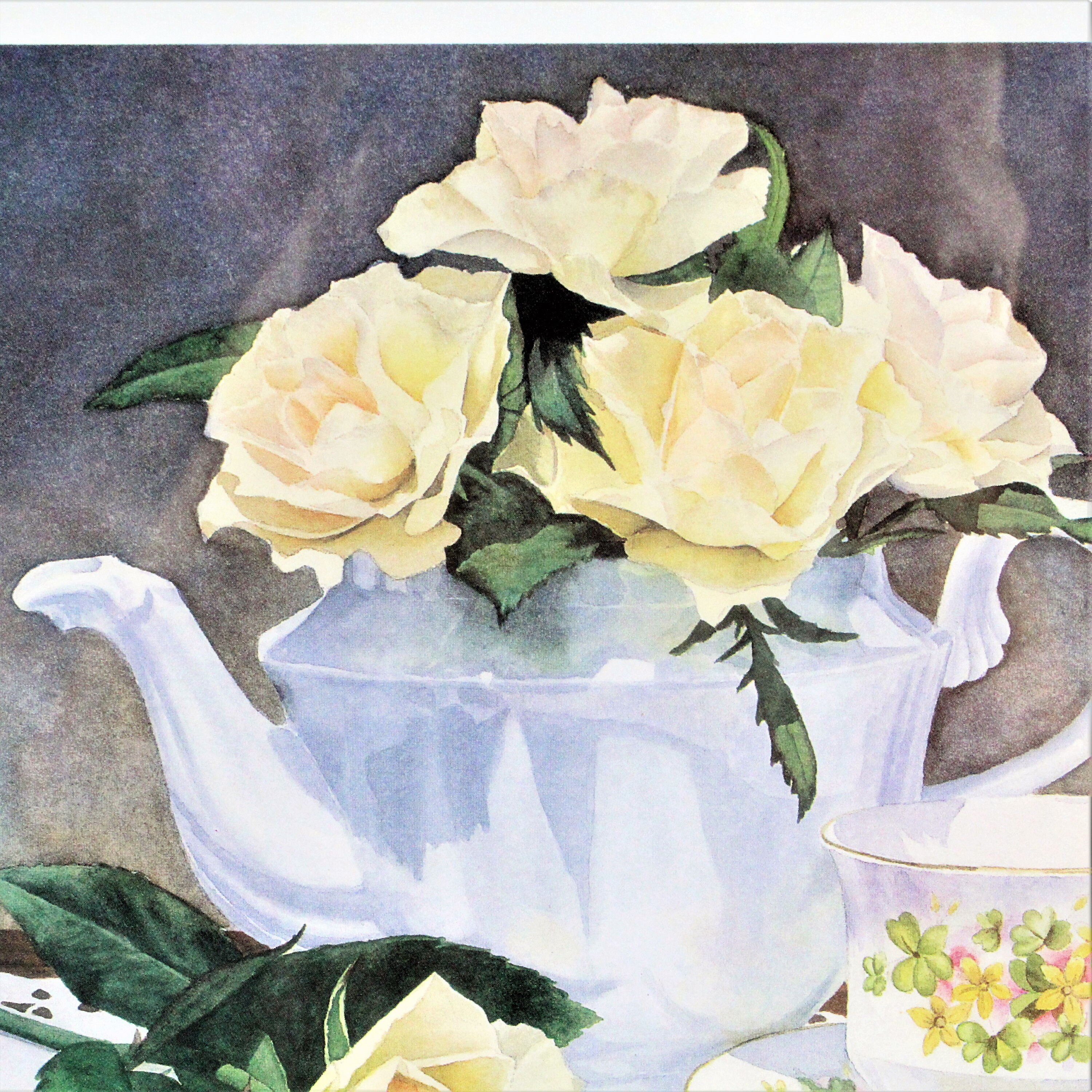 Framed Yellow Roses Art 15 x 14 Inch Frame Gold and Ivory Etsy