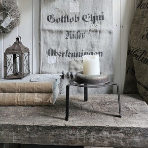 antique tripod coaster - forged from France 28624 primitive french farmhouse