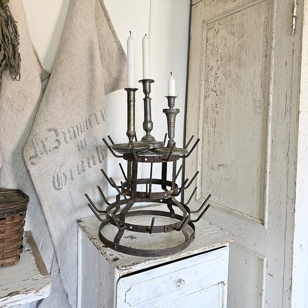 very old French Bottle stand - RIDEX 27902 french farmhouse deco