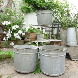 30L old zinc pot 28988 farmhouse garden decoration
