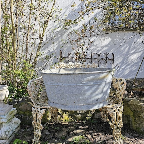 70cm uralte Badewanne Kinderbadewanne Zinkwanne 28827 farmhouse garden deco