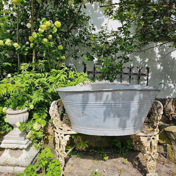 85 cm ancient bathtub children's bathtub zinc tub 28956 Farmhouse garden decoration