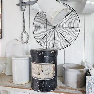 Antieke apothekersdoos zwart 29609 boerderijkeuken decoratiedoos