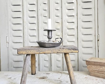 antique small stool - rustic 33516 primitive farmhouse kitchen decoration