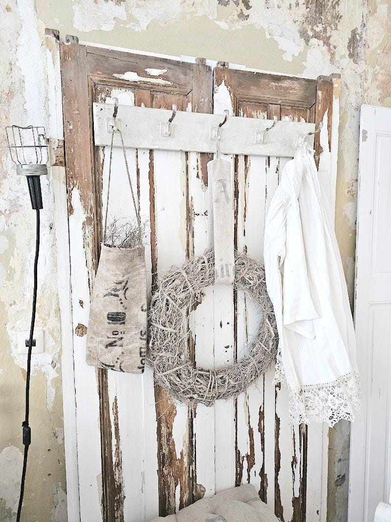 Set 5 Ganci Doppi Stile Vintage Bianchi - Per Corridoio, Bagno, Cucina, Ferro Robusto, Facili Da Montare - Foto 6