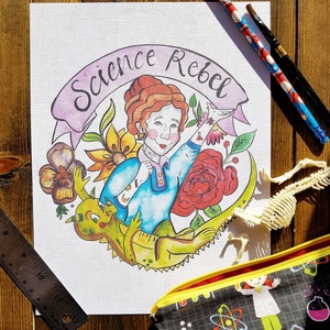Science Rebel Miss Frizzle inspirierter Kunstdruck