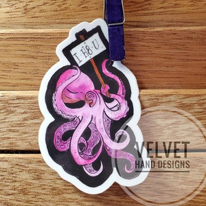 Angry Octopus 2.11x3" gestanzter VINYL-Aufkleber