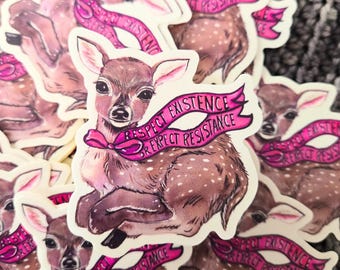 Resistance Deer Sticker 3x3 inch vinyl