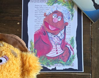 Old Fozziwig Fozzie Bear Muppet Christmas Carol painting print