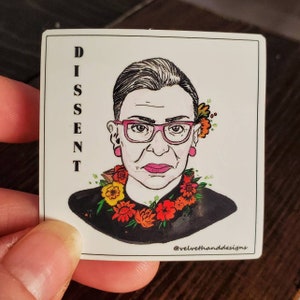 Ruth Bader Ginsburg 2x2 vinyl sticker bild 2