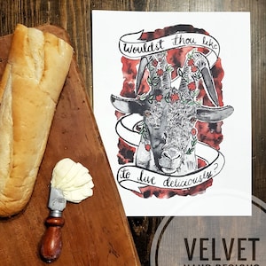 Live Deliciously Black Philip print