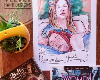 Willow and Tara- witch love- Buffy print