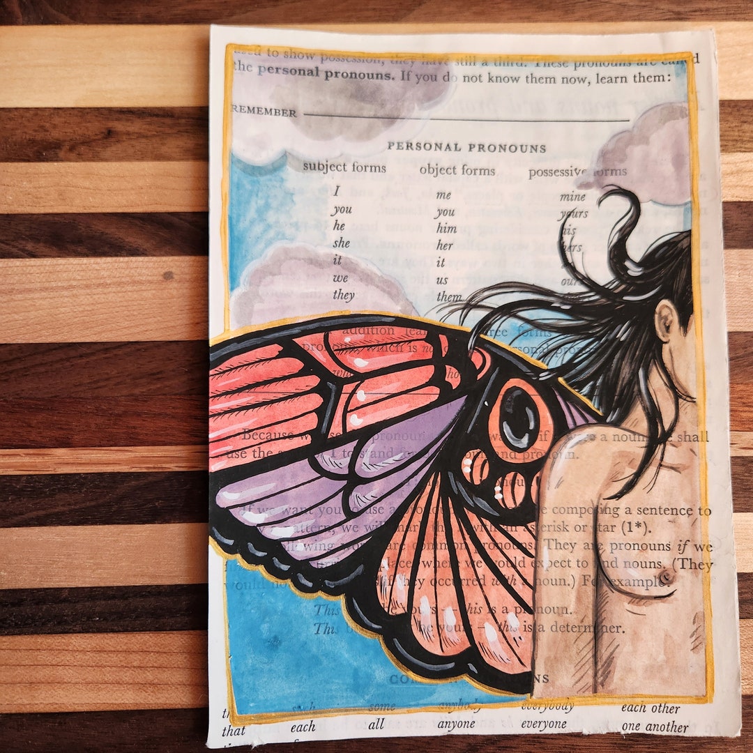 蝶の羽で描かれた絵画 モルフォ蝶の羽で描かれた絵画、標本