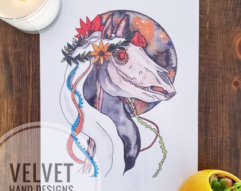 Mari Lwyd print
