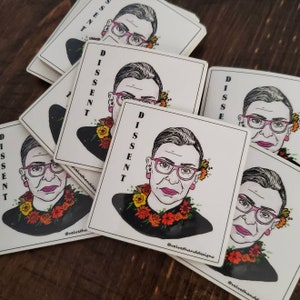 Ruth Bader Ginsburg 2x2 vinyl sticker bild 1