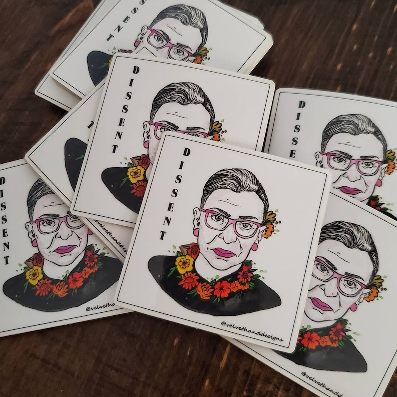Ruth Bader Ginsburg 2x2 vinyl sticker bild 1
