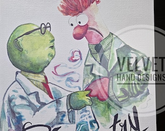 Beaker and Honeydew Chemistry Muppet print of original painting