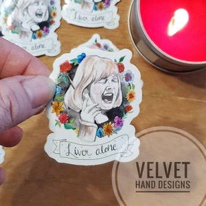 Liver Alone 2x2.5 inch vinyl sticker