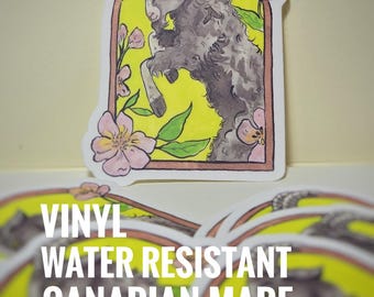 Glorious Goat vinyl sticker water resistant Canadian made original artwork
